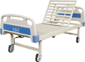 Медицинская кровать с ручным управлением, 1 регулируемая функция, из АБС-пластика, с изголовьем и боковыми поручнями из алюминиевого сплава, регулируемая спинка, однофункциональная кровать для пациентов - Product Image 6