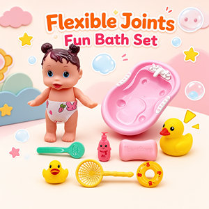 Juego de Juguetes de Baño <span class=keywords><strong>para</strong></span> Bebés, Patito Amarillo Chirriante, Juego de Imitación <span class=keywords><strong>para</strong></span> Niños, Plástico Suave Flotante, Logotipo Personalizado, Unisex, Regalo al por Mayor - Product Image 6