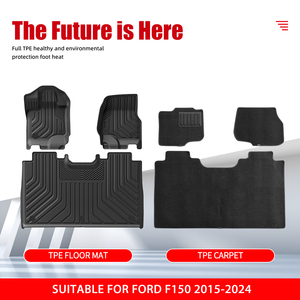 Per tutte le stagioni tappetino auto <span class=keywords><strong>3D</strong></span> TPE impermeabile per auto fodere di lusso Custom pavimento antiscivolo auto tappetino per <span class=keywords><strong>Ford</strong></span> F150 2015-2024 - Product Image 2