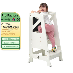 Taburete de Cocina Ajustable para Niños Pequeños, Torre de Aprendizaje con Barra de Seguridad y Mensaje para Niños - Product Image 1