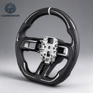 Volant de voiture en fibre de carbone forgé sur mesure pour Ford Mustang GT S650 Ecoboost S550 Dark Horse Premium - Product Image 1