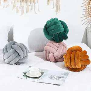 Accueil Salon Décoration Confort Oreillers Boule Oreiller Chevet <span class=keywords><strong>Coussin</strong></span> Solide Couleur Tissé À La Main Noué Oreillers Coussins Boule - Product Image 3
