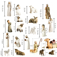 Crèche en résine faite à la main, ensemble de 20 pièces, figurines chrétiennes de Noël, ornement religieux pour la décoration de table, cadeau pour la maison