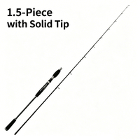 Canne à pêche en gros pour jigging lent en eau salée, 1,6m/1,8m, 1,5 brins, blank en carbone haute performance, guides en céramique, pour bar rayé rouge