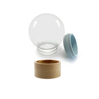 Globe à neige personnalisé vide, globe à eau en verre transparent avec base noire, kits DIY OEM en plusieurs tailles
