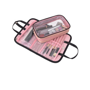 Kit de voyage cosmétique personnalisé de haute qualité, tendance, pour commande en gros, sac de maquillage étanche avec impression de logo et fermeture à rabat - Product Image 2