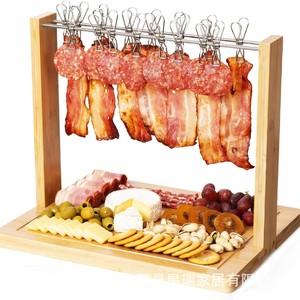 Présentoir à bacon en bambou, support de table en bois massif pour fromages, fruits et collations, utilisation intérieure - Product Image 2