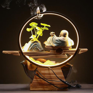 Brûleur d'encens en porcelaine <span class=keywords><strong>Bouddha</strong></span> moine, tour à reflux pour cônes et bâtonnets - Product Image 2