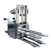 Transpalette Électrique Double Levage HuiZe 1000 kg en Acier Inoxydable 304, Hauteur de Levage 1,3 m, Pneus Pleins, Alimentation à Pile à Combustible à Hydrogène