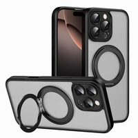Coque classique en TPU translucide, protection magnétique anti-rayures avec support rotatif à 360°, antichoc et anti-chute
