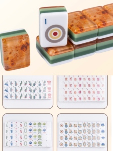 Tuiles de Mahjong américaines personnalisées, 160 pièces, neuves, de luxe, modernes, portables, à 4 couches, avec impression intérieure en grain de bois, en acrylique - Product Image 2