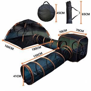 Nouvelle cage pour animaux de compagnie 4-en-1, tunnel de jeu pour chat et chien, tente combinée pliable et portable, tente d'été, niche pour chien camouflage - Product Image 3