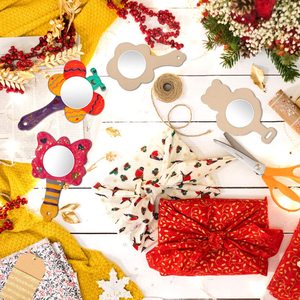 Specchietti in Legno <span class=keywords><strong>Mini</strong></span> Fai-da-Te per Dipingere, Giocattoli Artigianali per Bambini - Product Image 4