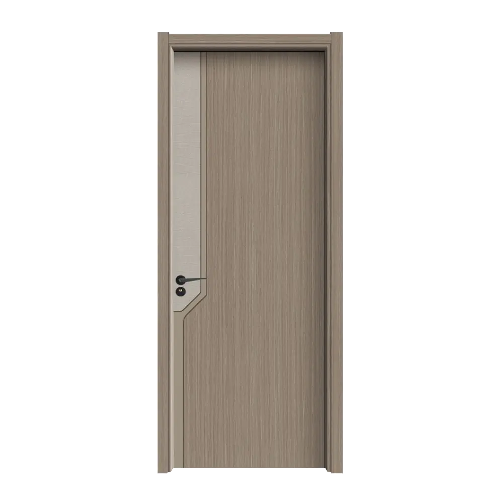 Atacado preço puertas de madera con vidrio modernas portas de madeira para casa banheiro escritório