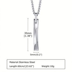 สร้อยคอจี้เกลียวแบบมินิมอล จี้เงินเปล่าสำหรับผู้ชาย - Product Image 6