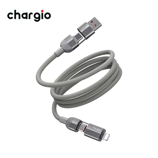240W PD 3.1 Fast Charging Cable 4-in-1 Magnetic USB-C Braid Shielding Multi-Quick Charge Night Light for iPhone Macbook