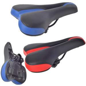 Sillín de Bicicleta de Montaña Rojo y Azul, Asiento Suave y Cómodo, Unisex, para Niños, Todas las Estaciones - Product Image 1