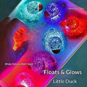 Bestseller 6Cm Plastic Children's <b>Bath</b> Toy Gold Glitter Sequin Water Play Cartoon Glowing Little Yellow Duck - Product Image 2