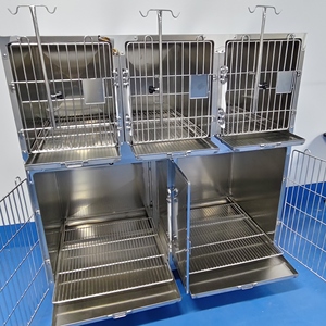Veterinaire kwaliteit 5-delige hondenkooi van roestvrij staal met wielen, ademend & duurzaam hondenverblijf - Product Image 4