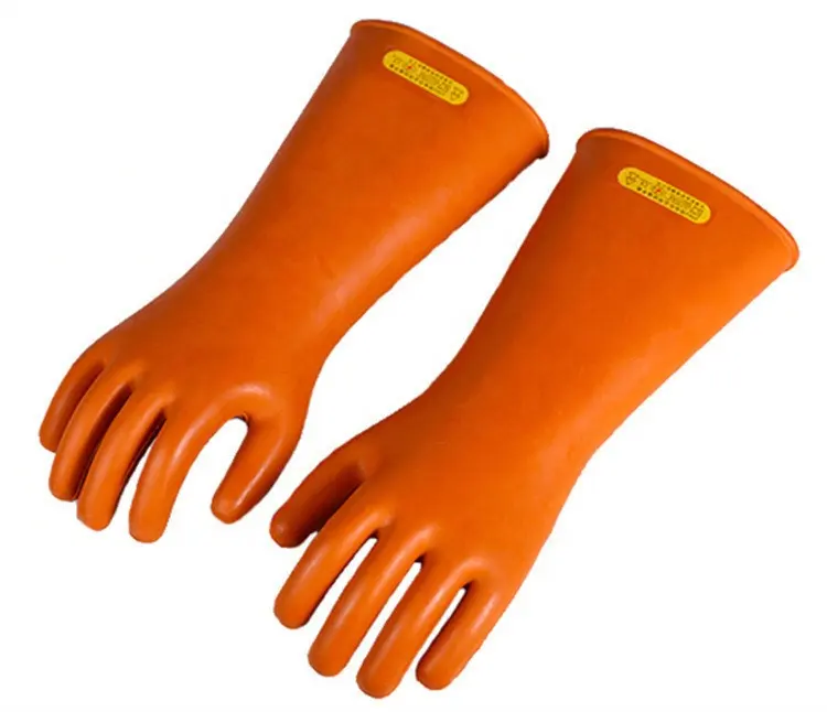 Guantes aislantes más grandes de China fábrica de goma 25kV guantes de electricista aislamiento guantes de trabajo eléctricos conjunto