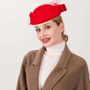 Chapeau à Voile Noir en Dentelle Style Français <span class=keywords><strong>Audrey</strong></span> Hepburn pour Femme, Chapeau Vintage Britannique à Dessus Plat en Maille pour Mariage et Fête - Product Image 5