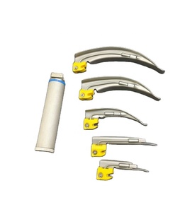 Yetişkin pediatrik yenidoğan ve bebek kullanımı için 5 farklı bıçaklı yeniden kullanılabilir paslanmaz çelik anestezi laringoskop kiti seti - Product Image 3