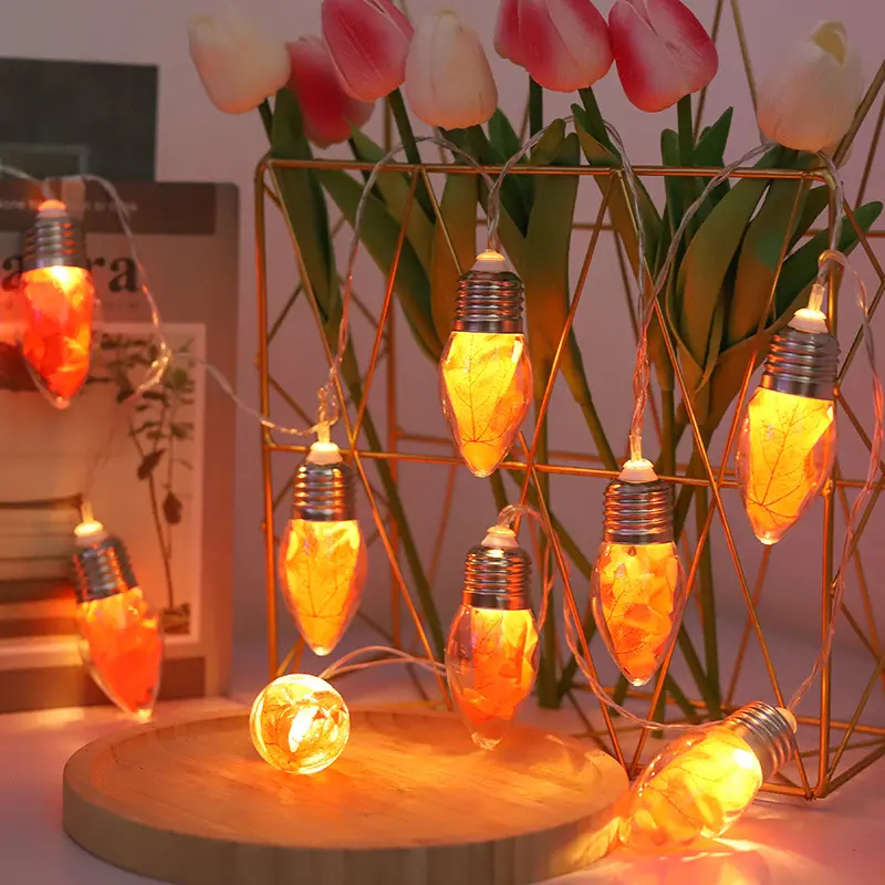 Lâmpada LED para decoração de árvore de Natal, lâmpada de folha de bordo para decoração de interiores, luzes decorativas para decoração de casa e feriados