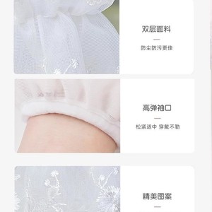 Protège-mains en dentelle brodée à double couche de style coréen pour femmes, en maille résistante aux taches, pour usage au bureau, automne et hiver - Product Image 4