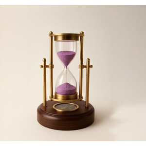 ซื้อนาฬิกาทรายพร้อมเข็มทิศ ฐานไม้ ผิวขัดเงา ดีไซน์โบราณ นาฬิกาทรายทำมือ จำหน่ายโดยผู้ส่งออก - Product Image 2