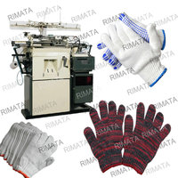 Machine à tricoter circulaire automatique informatisée Rimata pour gants, calibre 7G/10G/13G, puissance 300W, 220V monophasé, 360 pièces