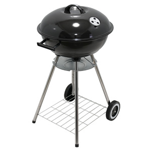 18-Inch Outdoor Charcoal <b>BBQ</b> Grill Portable Camping Grill With Wheels And Lid For Backyard Cooking - Product Image 2