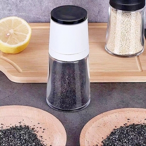 Schwarz-Weiße 120 ml Manuelle Gewürzmühle aus Glas, Salz- und Pfeffermühle, Gewürzmühle - Product Image 5