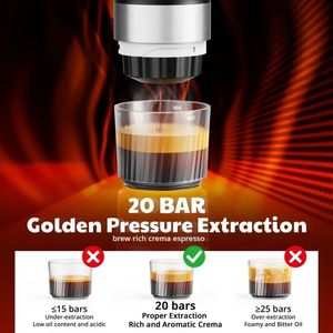 เครื่องชงกาแฟเอสเพรสโซแบบพกพาใหม่จากโรงงาน พร้อมระบบทำความร้อนในตัว หน้าจอ LED ใช้พลังงานจากแบตเตอรี่ เหมาะสำหรับการเดินทาง ท่องเที่ยว แคมป์ปิ้ง และใช้ในรถยนต์ ฟิตเนส - Product Image 4