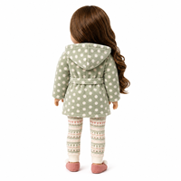 Ensemble pyjama douillet personnalisé à pois en polaire pour poupée, comprenant un peignoir à capuche, un legging imprimé et des pantoufles, pour accessoires de poupée de mode de 18 pouces