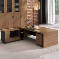 Meubles de bureau modernes et minimalistes, combinaison de table et de chaise de direction modulaire en bois