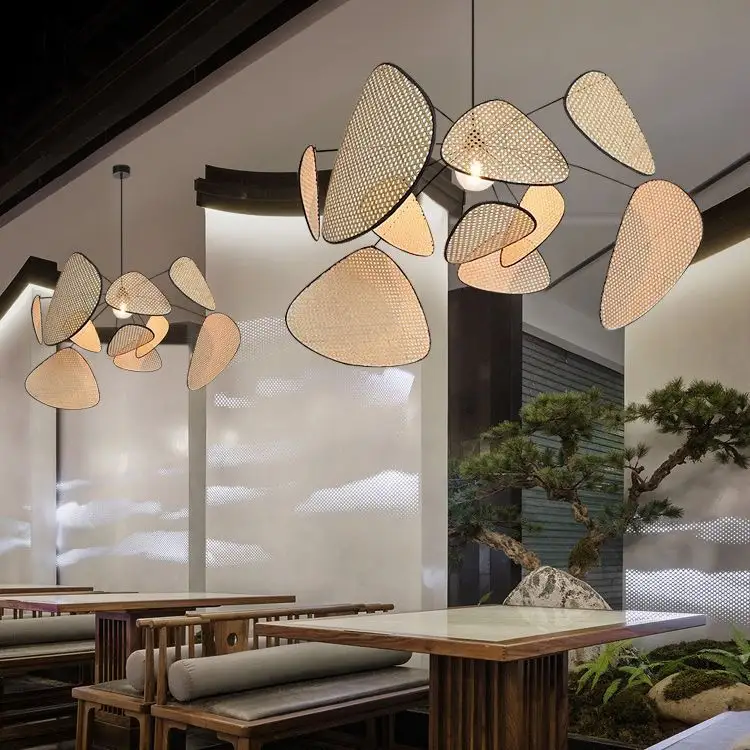 Design giapponese Zen rattan di bambù arte cinese soggiorno hotel B & B illuminazione