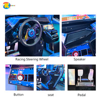 Machine d'arcade de course automobile de divertissement, simulateur de conduite de voiture à monnayeur