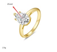 9 kustom perhiasan halus klasik S925 perak murni 18K berlapis emas tetesan air pir Set potongan Moissanite cincin wanita untuk pertunangan
