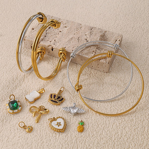 Pulseras de Moda con Dijes de Aleación de Zinc, Ajustables, Delgadas, Unisex, con Forma de Corazón Irregular, Estilo Retro, para DIY - Product Image 1