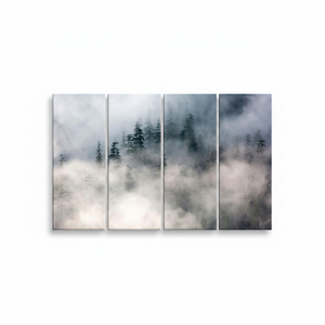 Misty Forest Landscape <b>Canvas</b> Print - Tranquil Nature <b>Wall</b> <b>Art</b>,SET OF 4 <b>CANVAS</b> - Product Image 2