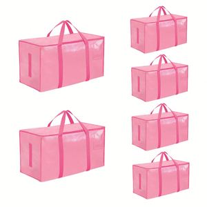 ถุงเก็บของแบบหนาพิเศษ 6 ใบ พร้อมซิป หูหิ้วหนาพิเศษ และกล่องกันน้ำสำหรับการขนย้าย แคมป์ปิ้ง และจัดระเบียบบ้าน - Product Image 2