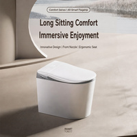 WC intelligent électrique moderne avec siège chauffant en céramique, bidet intégré, télécommande et évacuation en S incluse