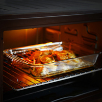 Naduaeofa — plateau de cuisson en verre borosilicate, résistant à la chaleur, plaque rectangulaire, ménage
