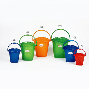 Nduro Plastic <b>Storage</b> Buckets With Lids Round Colorful Airtight Food Containers For Kitchen Use <b>3</b>-20L Capacity Set Of 4 - Product Image 4