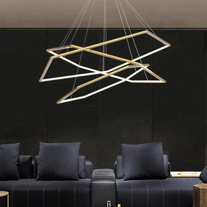 Lámpara Colgante Geométrica Creativa Nueva de 2024, Araña Hexagonal de Acero Inoxidable para Sala de Estar o Bar de Estilo Minimalista Posmoderno - Product Image 2