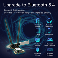 Tarjeta de Red PCIe EDUP EP-9617ES AX900 Doble Banda 802.11AX 900Mbps Wifi 6 con Bluetooth 5.4 Adaptador Inalámbrico PCIe en Stock