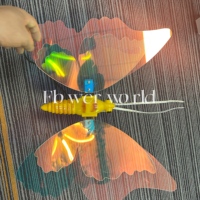Décoration lumineuse papillon à ailes mobiles, étanche IP54, à piles, pour mariage, fête, Noël, jardin, paysage