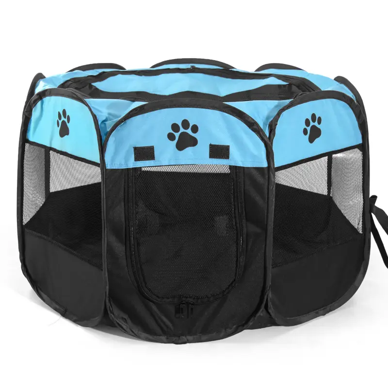 Pet Tent Octagonal Oxford Grab Fence Foldable Kennel Cage Camping Tents Dog Cat Delivery Room Portable Puppy Pet Nest