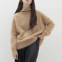 Suéter Italiano 100% Cachemira Peinada, Lujo Discreto, Suéter de Cachemira y Lana de Cuello Alto Tejido a Mano, Premium y Personalizado para Mujer