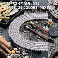 Perles de cristal en verre facetté de haute qualité, 110 pièces, mélange de 25 couleurs, 4 mm, perles d'espacement, forme ovale, collier, bracelet, chaîne de téléphone